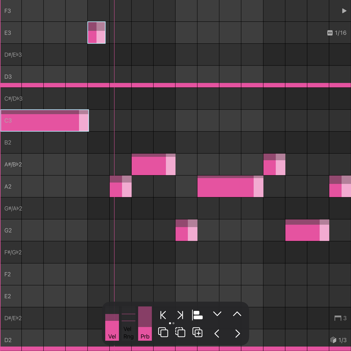 Tap note Edit Overlay over the iPad Step Sequencer